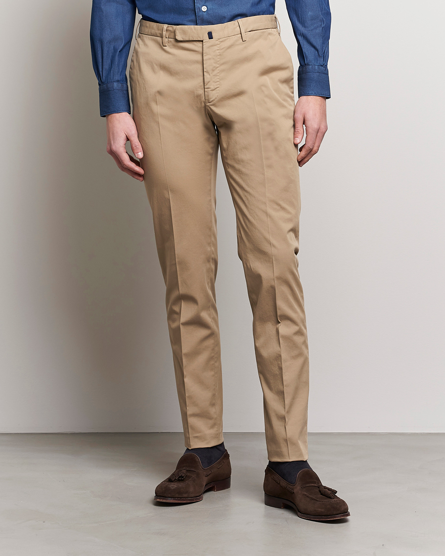 Heren | Broeken | Incotex | Slim Fit Comfort Chinos Beige