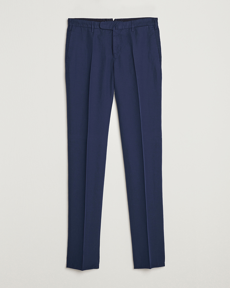 Heren | Broeken | Incotex | Slim Fit Comfort Chinos Dark Blue