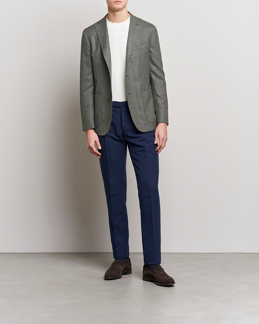 Heren | Broeken | Incotex | Slim Fit Comfort Chinos Dark Blue