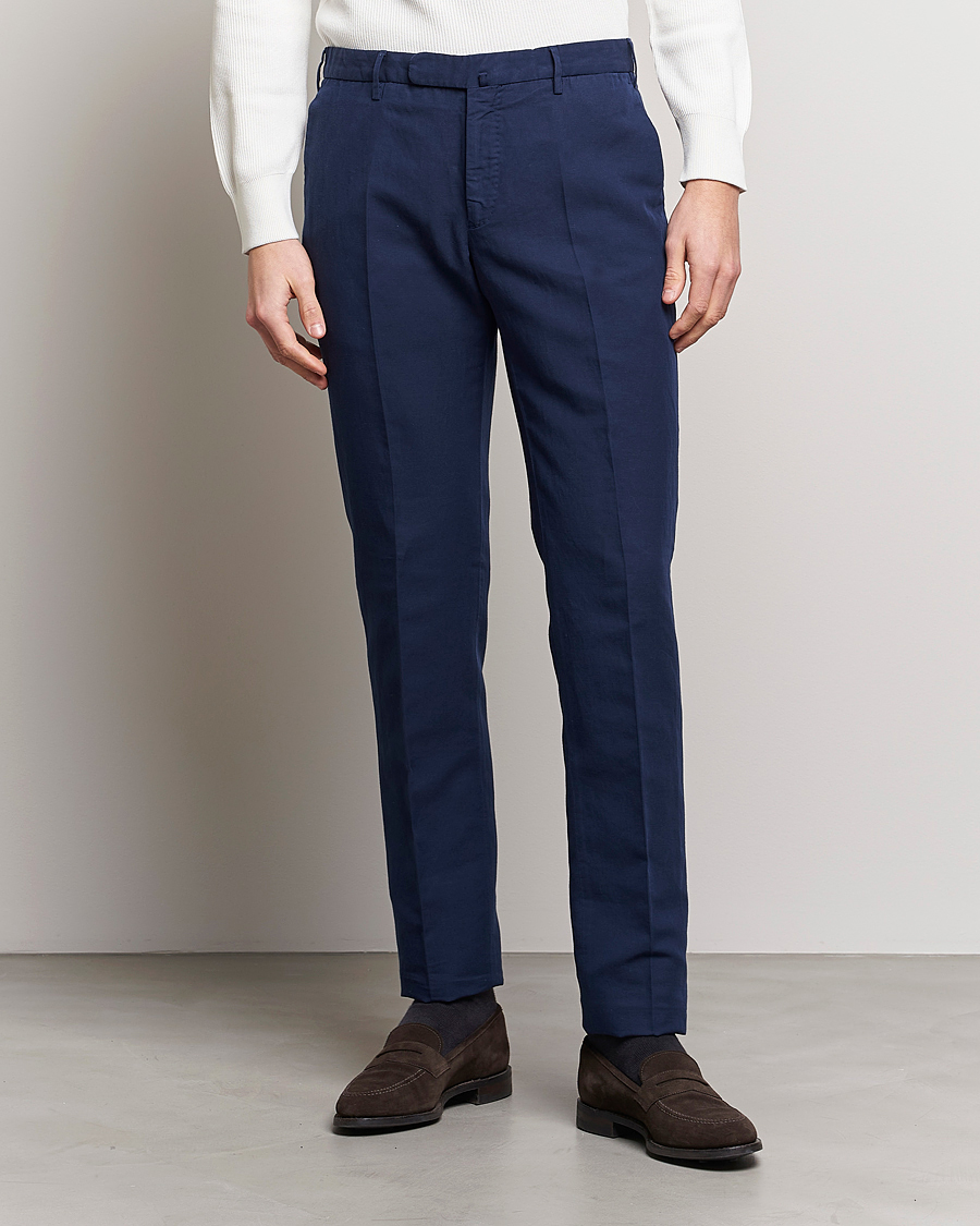 Heren | Broeken | Incotex | Slim Fit Comfort Chinos Dark Blue