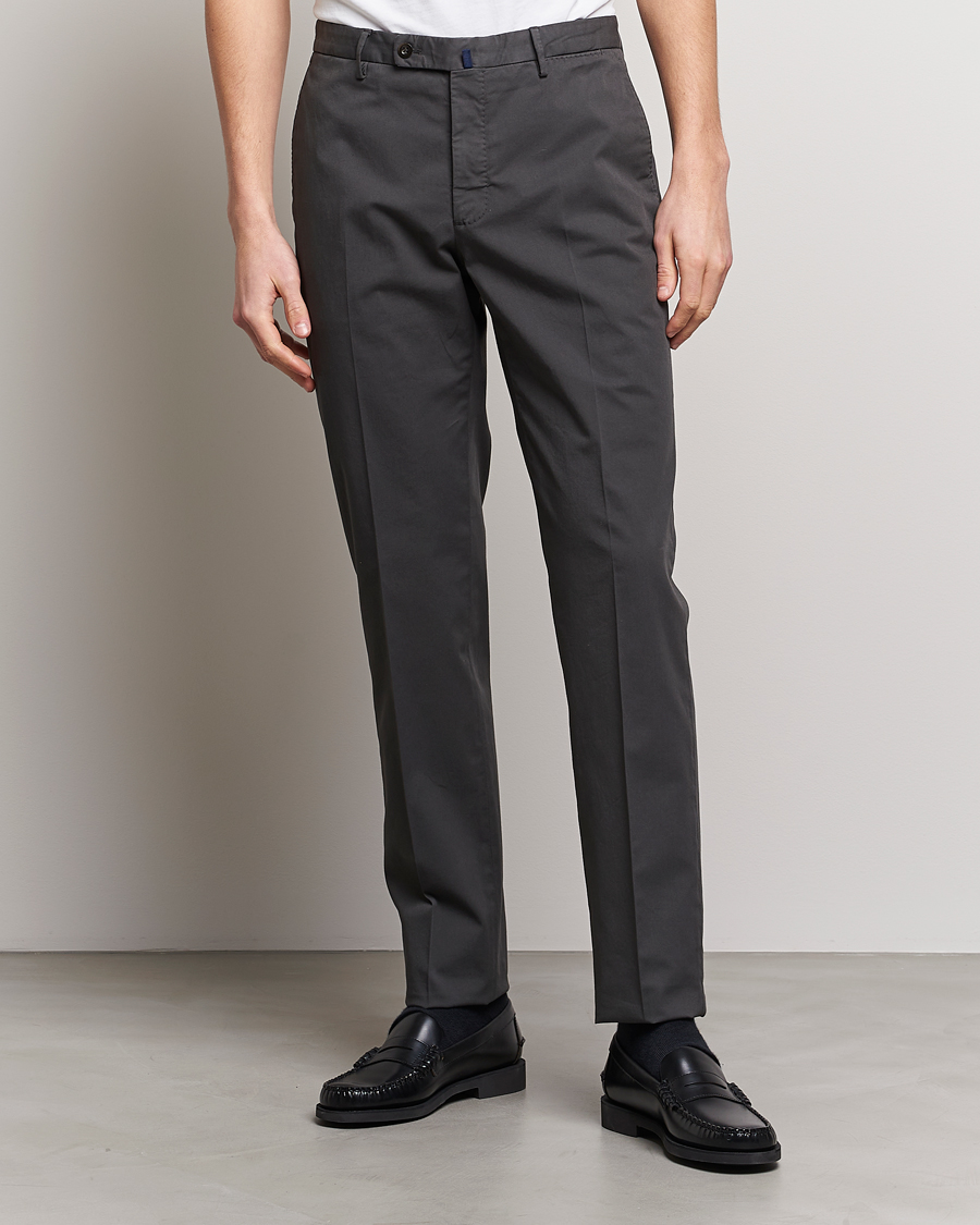 Heren | Broeken | Incotex | Regular Fit Comfort Chinos Charcoal