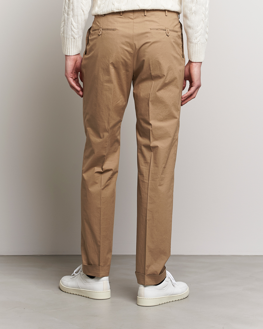 Heren | Broeken | Incotex | Carrot Fit Popelino Lightweight Cotton Trousers Khaki