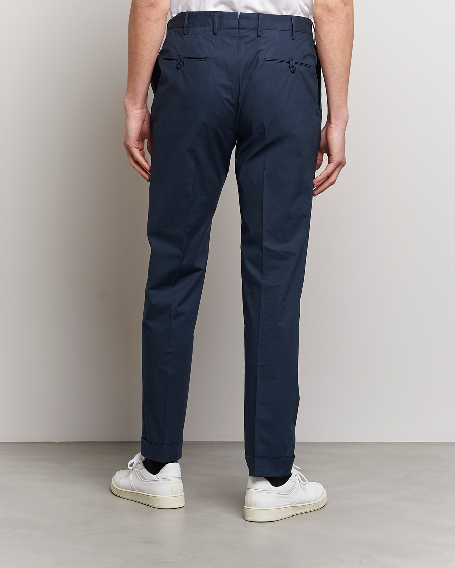 Heren | Broeken | Incotex | Carrot Fit Popelino Lightweight Cotton Trousers Navy