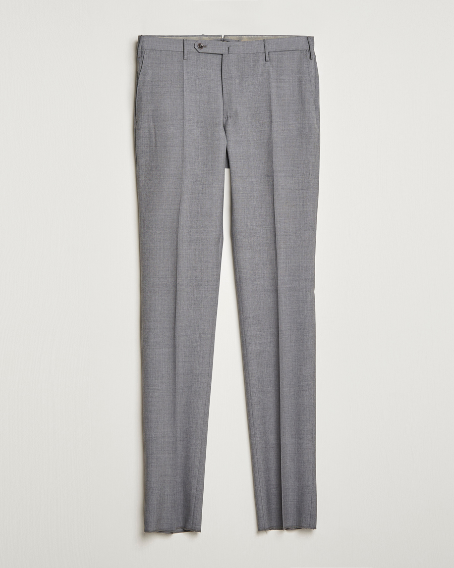 Heren | Broeken | Incotex | Slim Fit Tropical Wool Trousers Light Grey