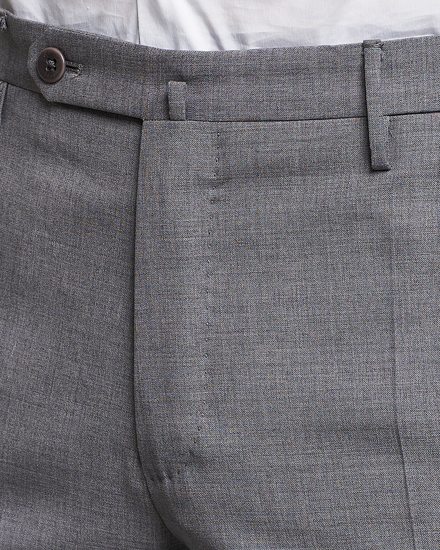 Heren | Broeken | Incotex | Slim Fit Tropical Wool Trousers Light Grey
