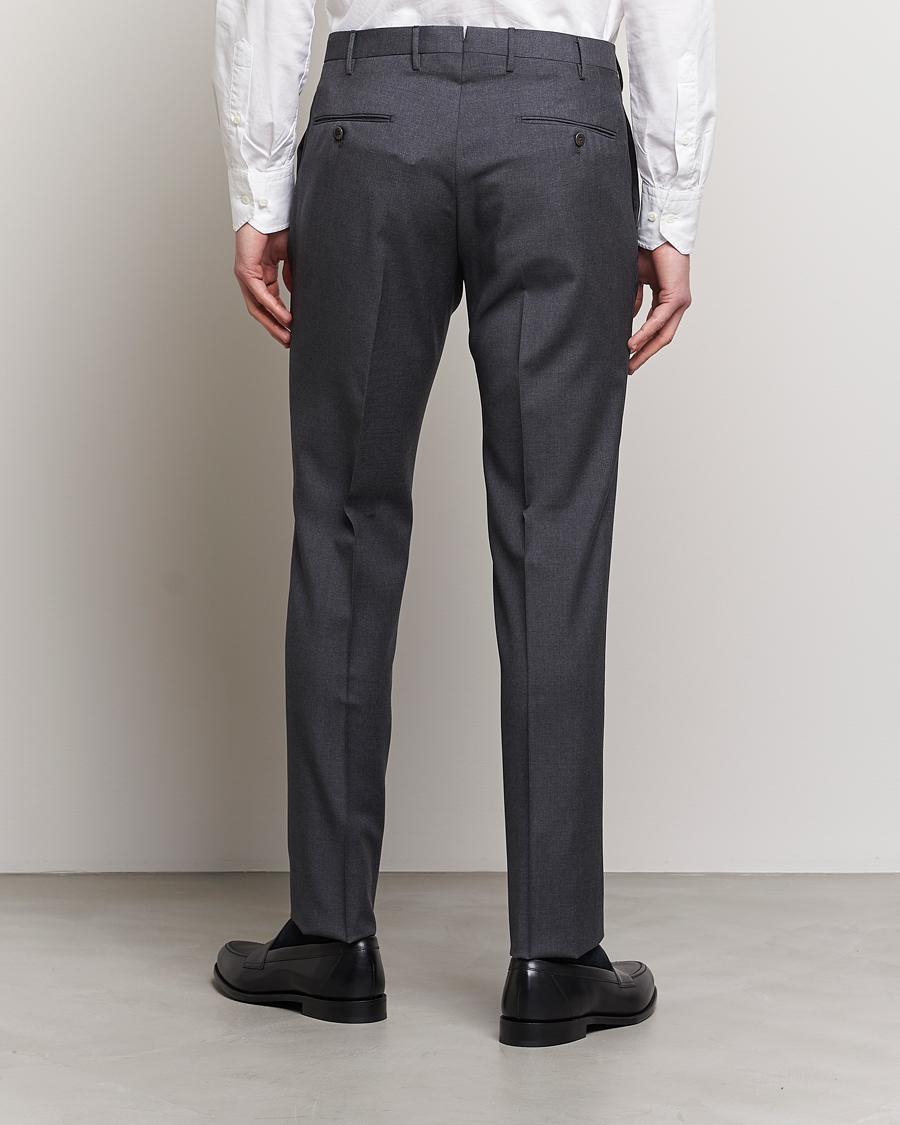 Heren | Broeken | Incotex | Slim Fit Tropical Wool Trousers Dark Grey