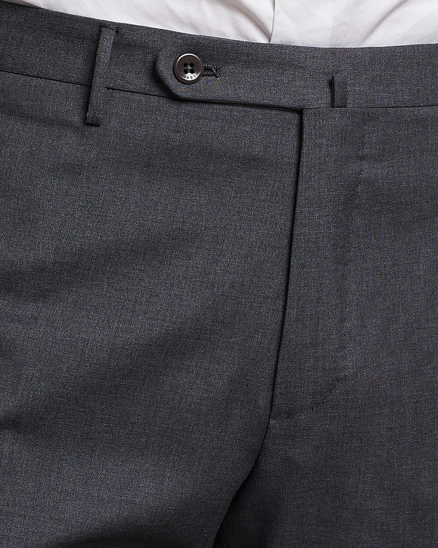Heren | Broeken | Incotex | Slim Fit Tropical Wool Trousers Dark Grey