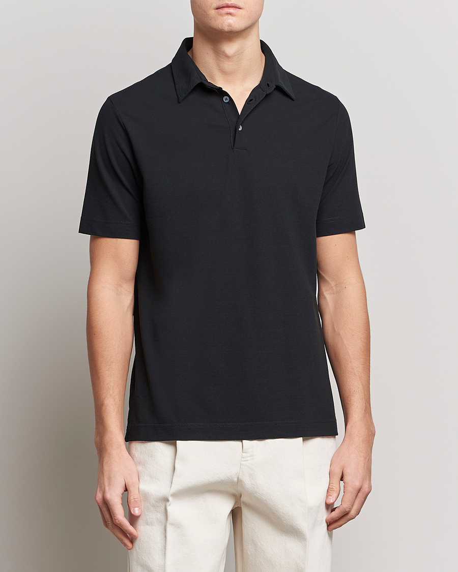 Heren | Italian Department | Zanone | Ice Cotton Polo Black