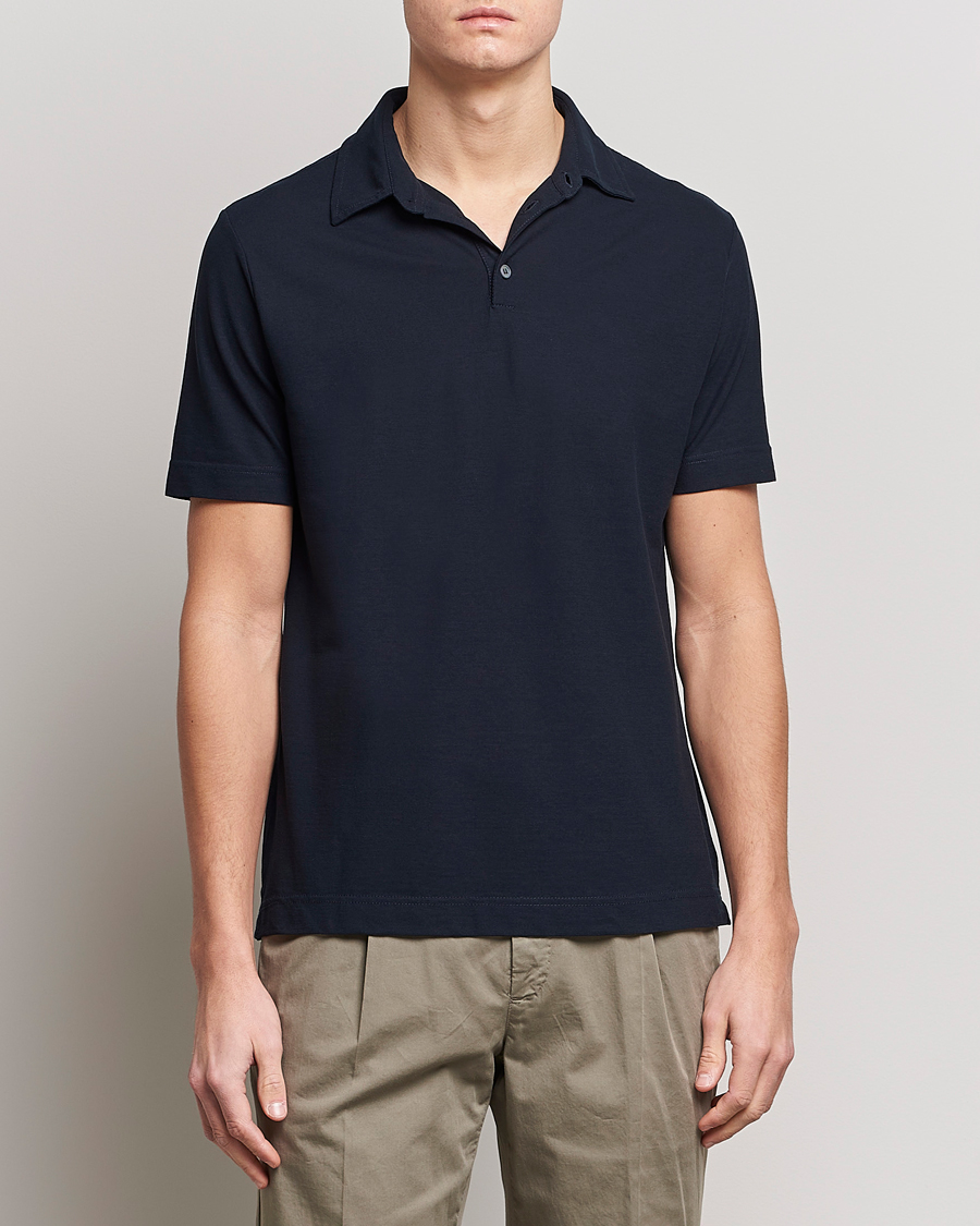 Heren | Poloshirts met korte mouwen | Zanone | Ice Cotton Polo Navy