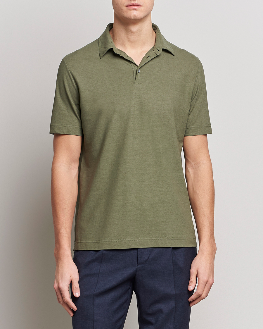 Heren | Poloshirts met korte mouwen | Zanone | Ice Cotton Polo Olive