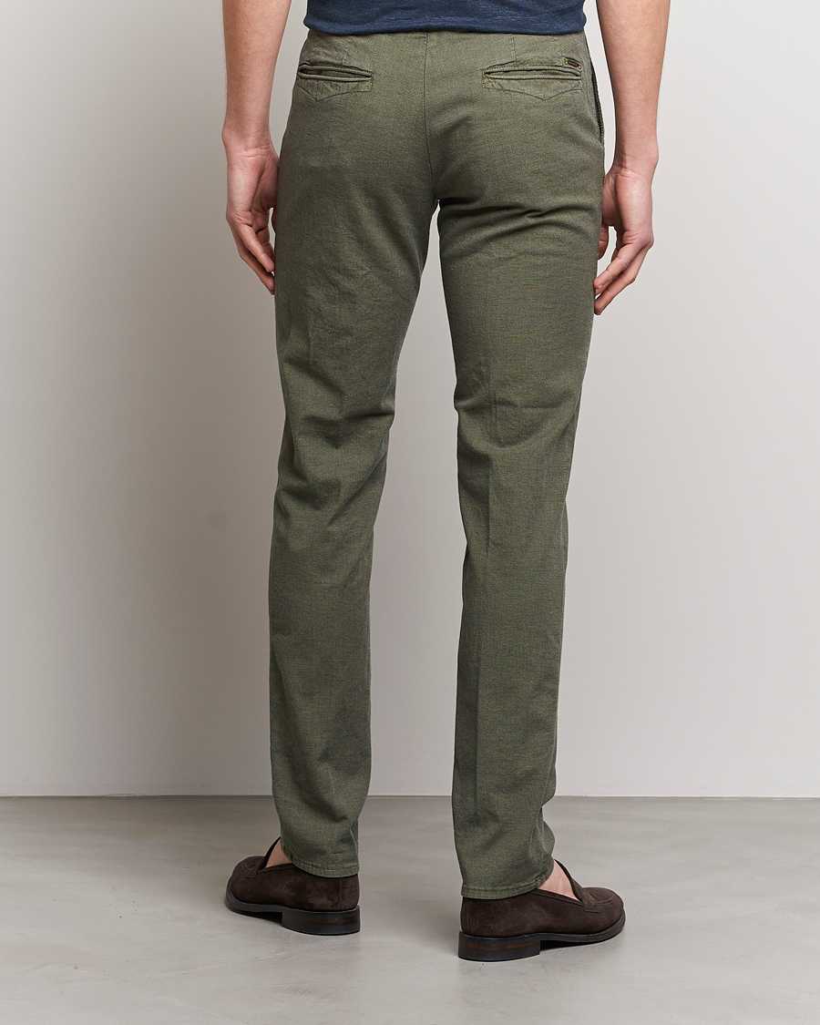 Heren | Broeken | Incotex | Slim Fit Overdyed Pattern Slacks Dark Green