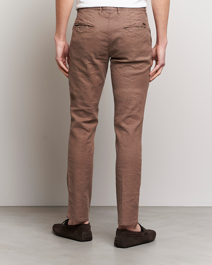 Heren | Broeken | Incotex | Slim Fit Cotton/Linen Slacks Brown