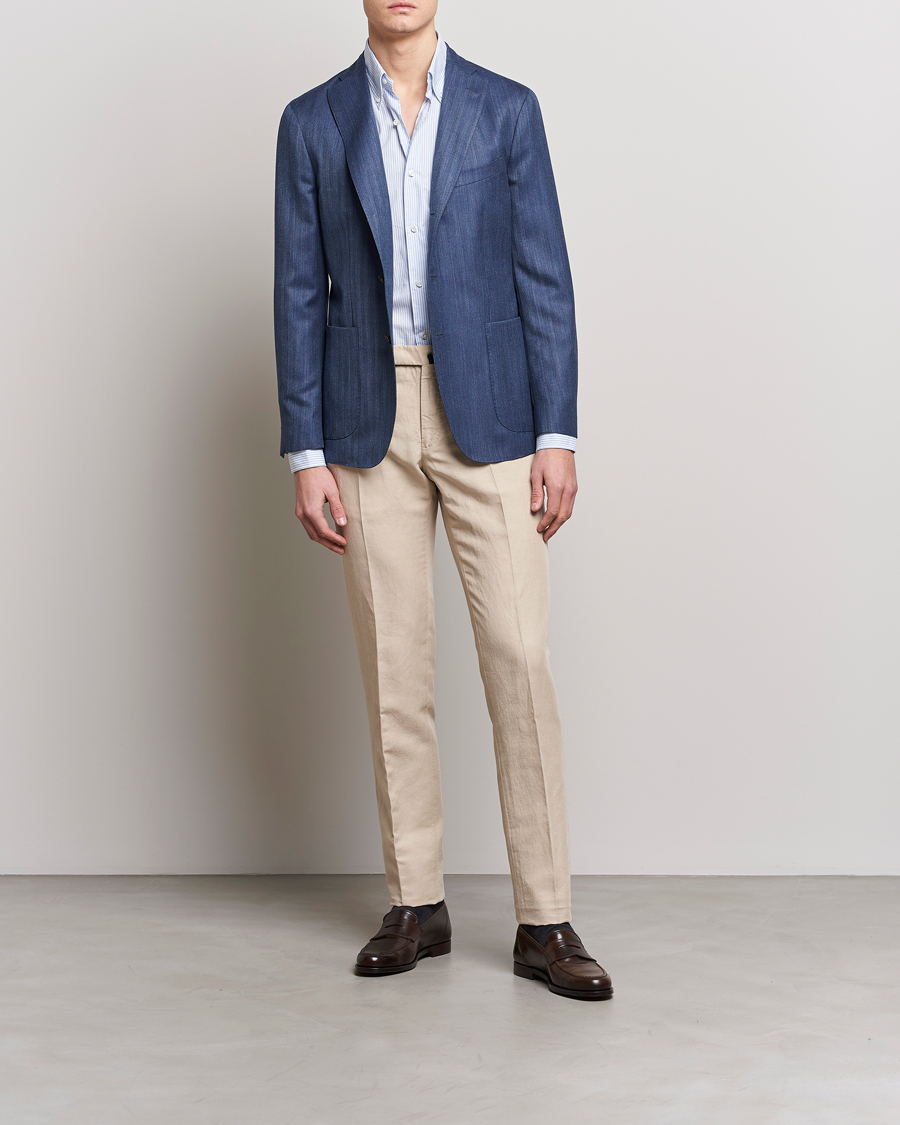 Heren | Broeken | Incotex | Slim Fit Chinolino Trousers Beige
