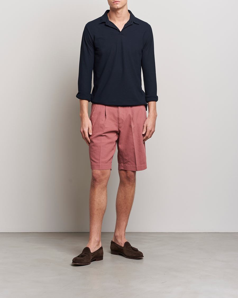 Heren | Korte broek | Incotex | Pleated Chinolino Shorts Brick
