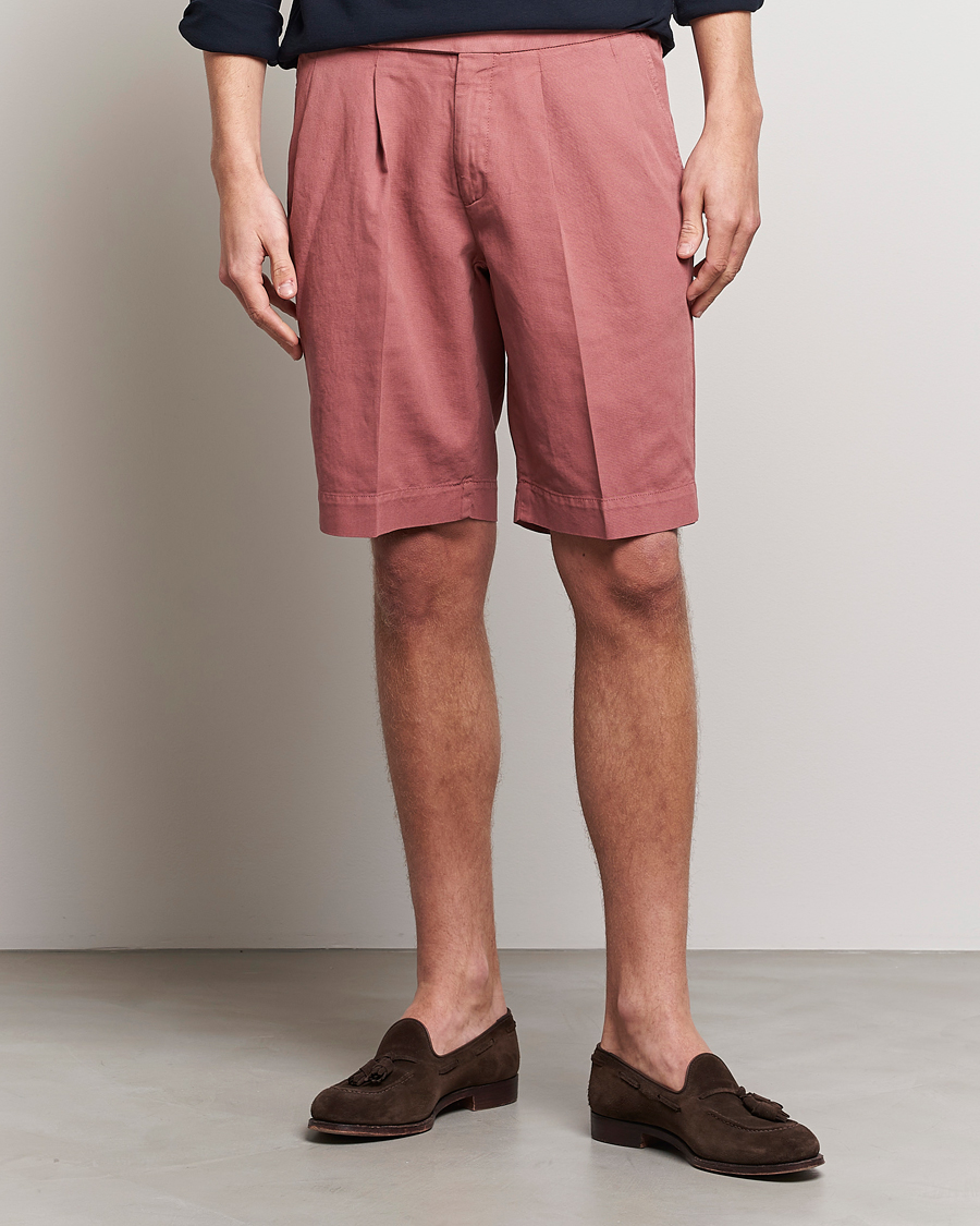 Heren | Korte broek | Incotex | Pleated Chinolino Shorts Brick