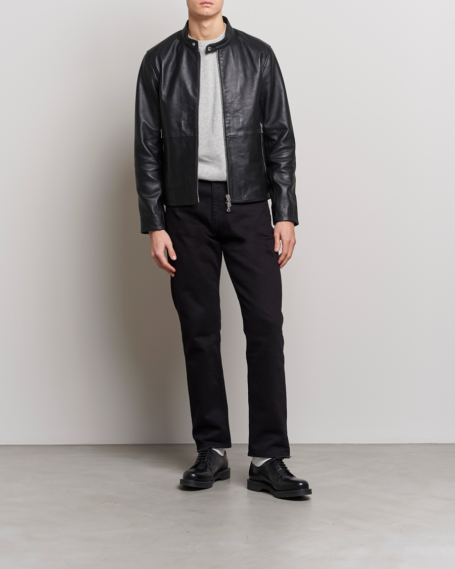 Heren | Jassen | J.Lindeberg | Boris Biker Leather Jacket Black