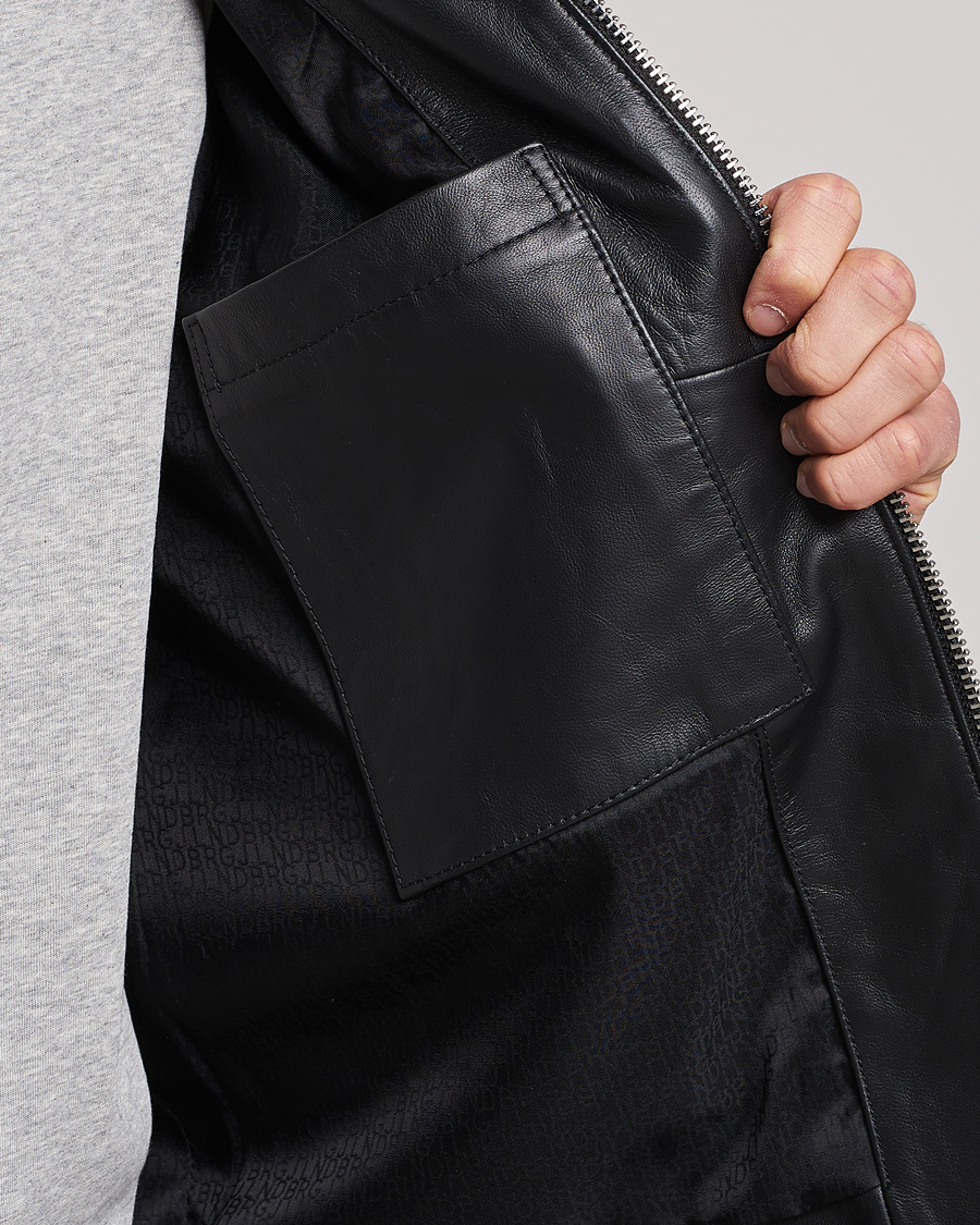Heren | Jassen | J.Lindeberg | Boris Biker Leather Jacket Black