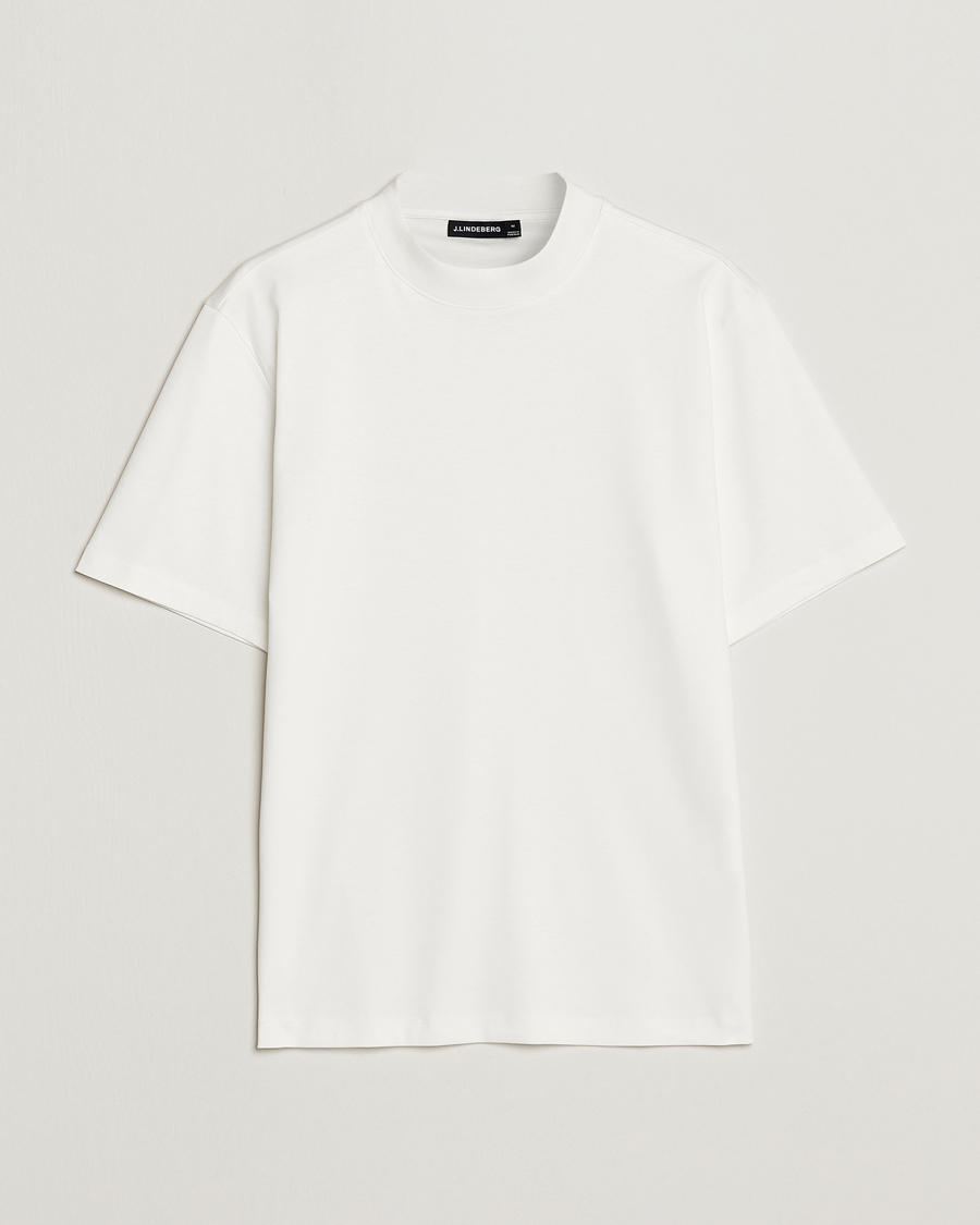 Heren |  | J.Lindeberg | Ace Mock Neck Mercerized Cotton T-Shirt White