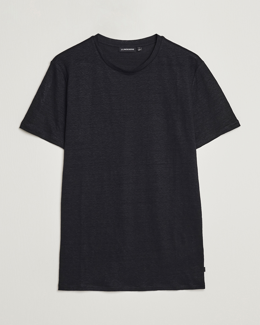 Heren | T-shirts | J.Lindeberg | Coma Linen Tee Black