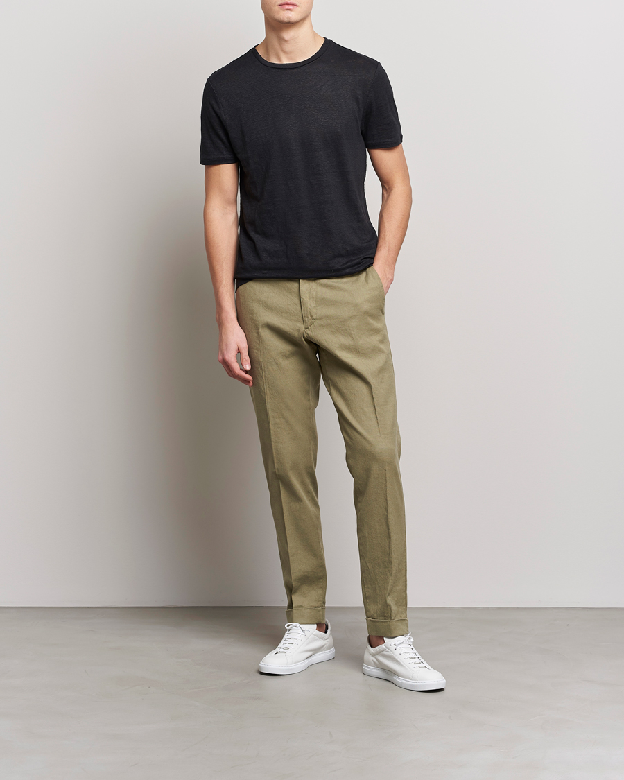 Heren | T-shirts | J.Lindeberg | Coma Linen Tee Black