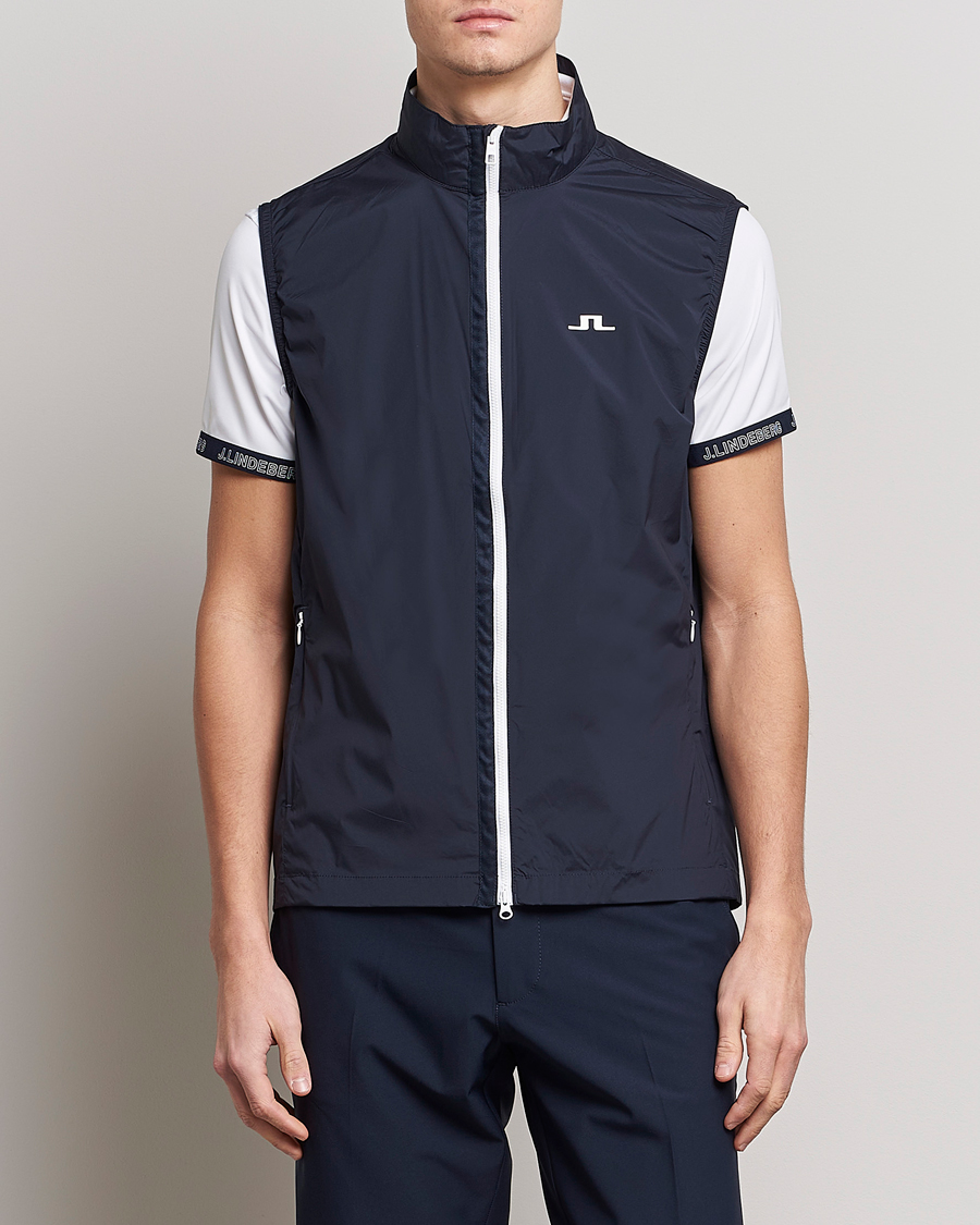 Heren | Gilets | J.Lindeberg | Ash Light Packable Vest Navy