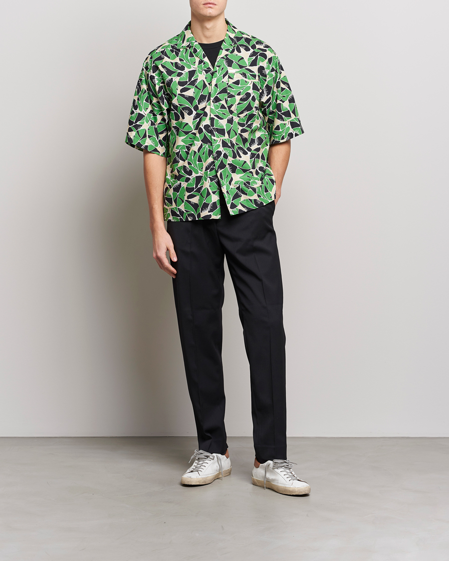 Heren | Overhemden | Dsquared2 | Printed Bowling Shirt Beige/Green