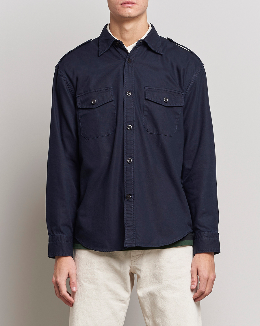 Heren | Overhemden | GANT | Solid Twill Overshirt Evening Blue