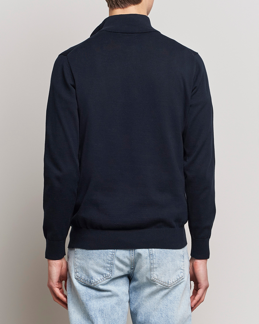 Heren | Truien | GANT | Classic Cotton Half-Zip Sweater Evening Blue
