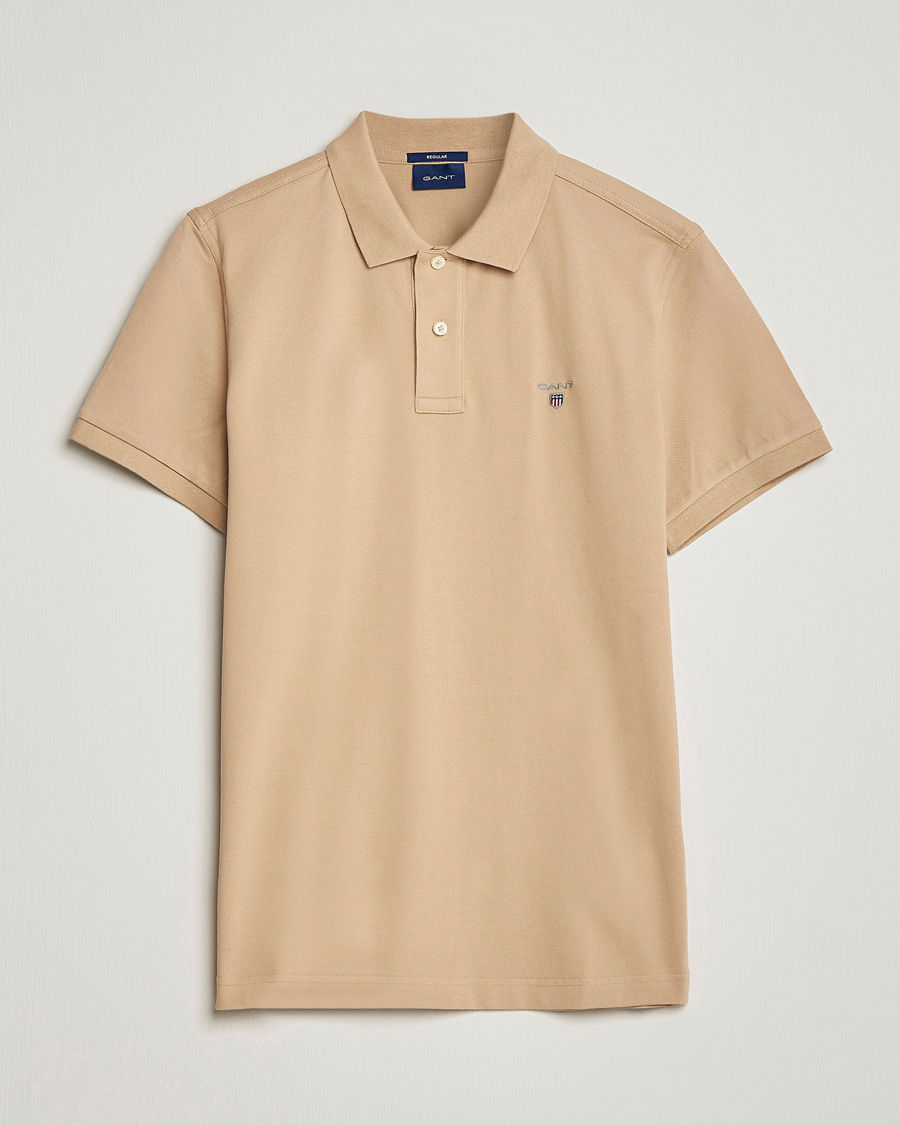 Heren | Polo's | GANT | Original Pique Short Sleeve Rugger Hazelwood Beige