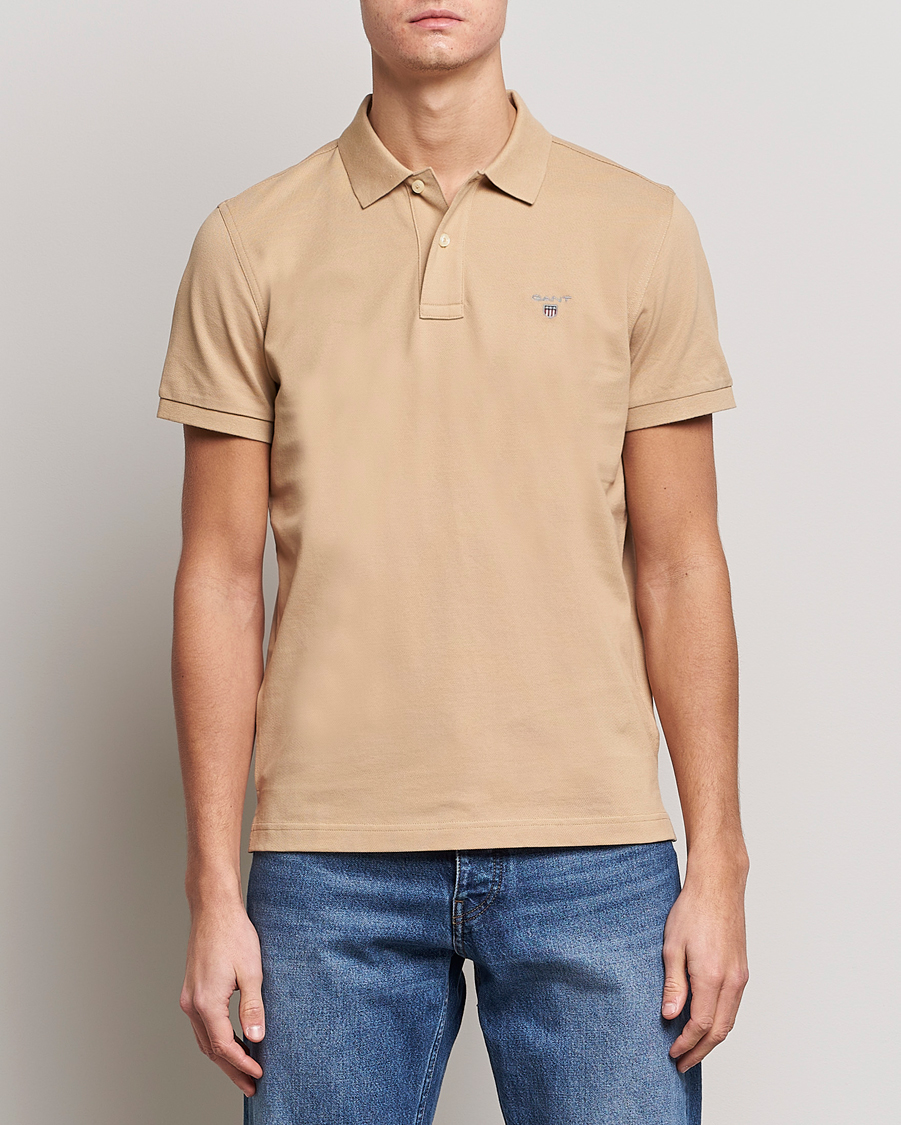 Heren | Polo's | GANT | Original Pique Short Sleeve Rugger Hazelwood Beige