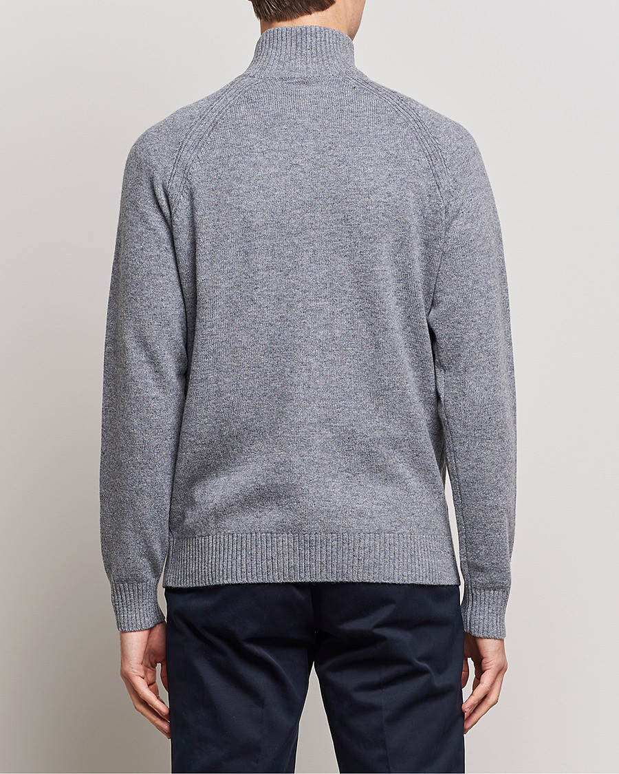 Heren | Truien | GANT | Banner Shield Lambswool Half Zip Dark Grey Melange