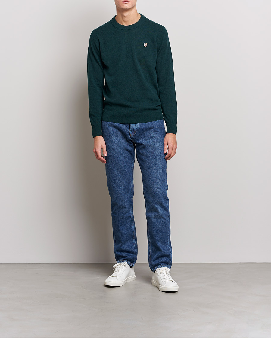 Heren | Truien | GANT | Banner Shield Lambswool Crew Neck Ratran Green