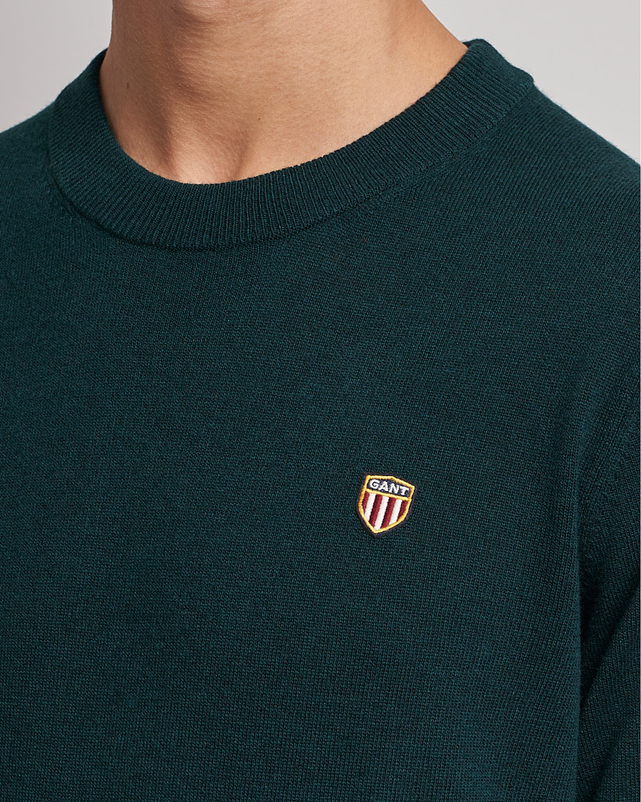 Heren | Truien | GANT | Banner Shield Lambswool Crew Neck Ratran Green