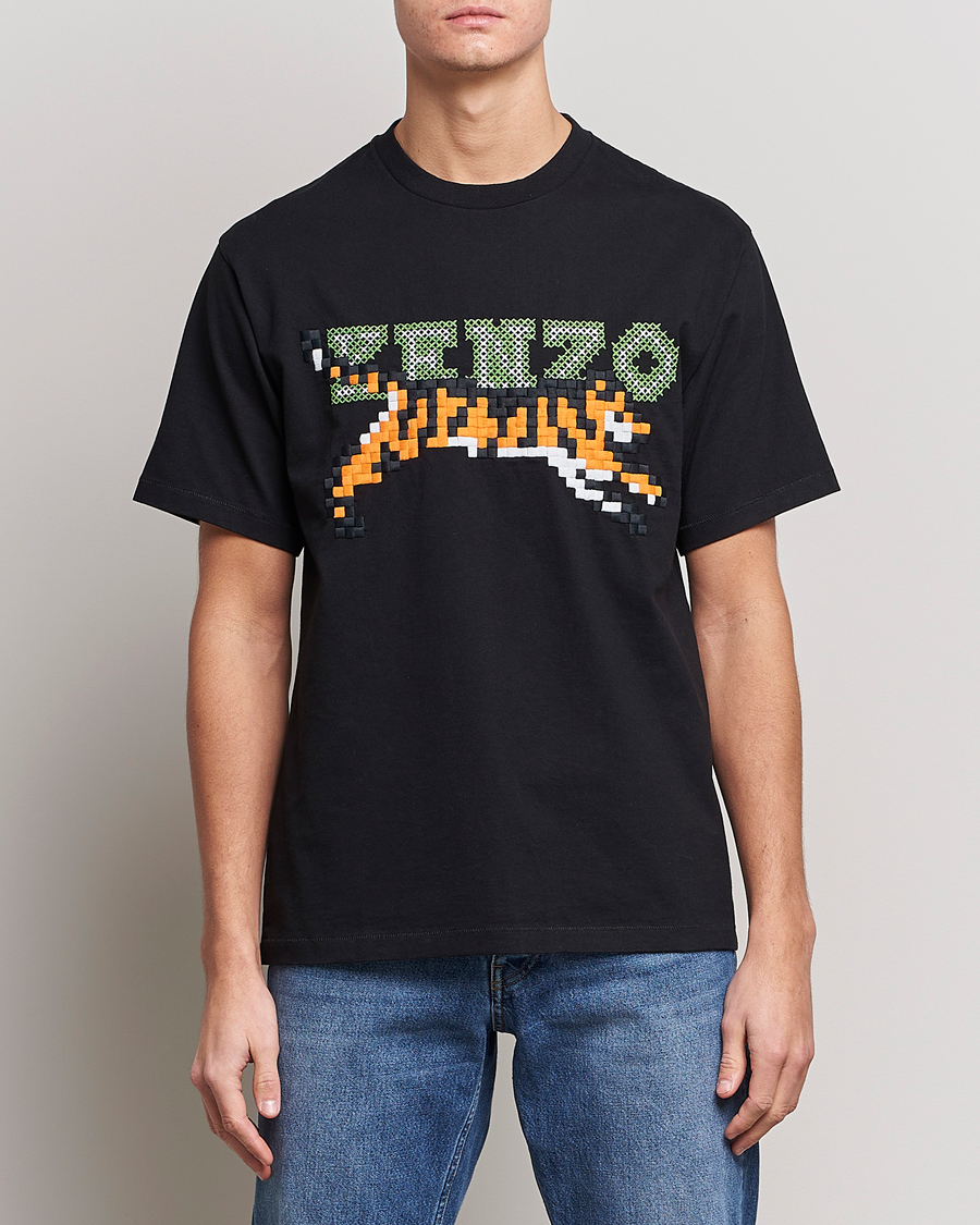Heren | T-shirts | KENZO | Pixel Oversize T-Shirt Black
