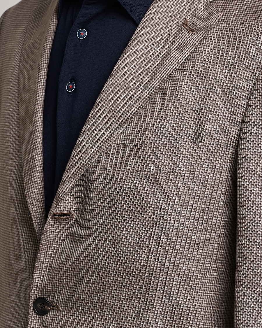Heren | Blazers | Kiton | Wool Houndstooth Blazer Beige