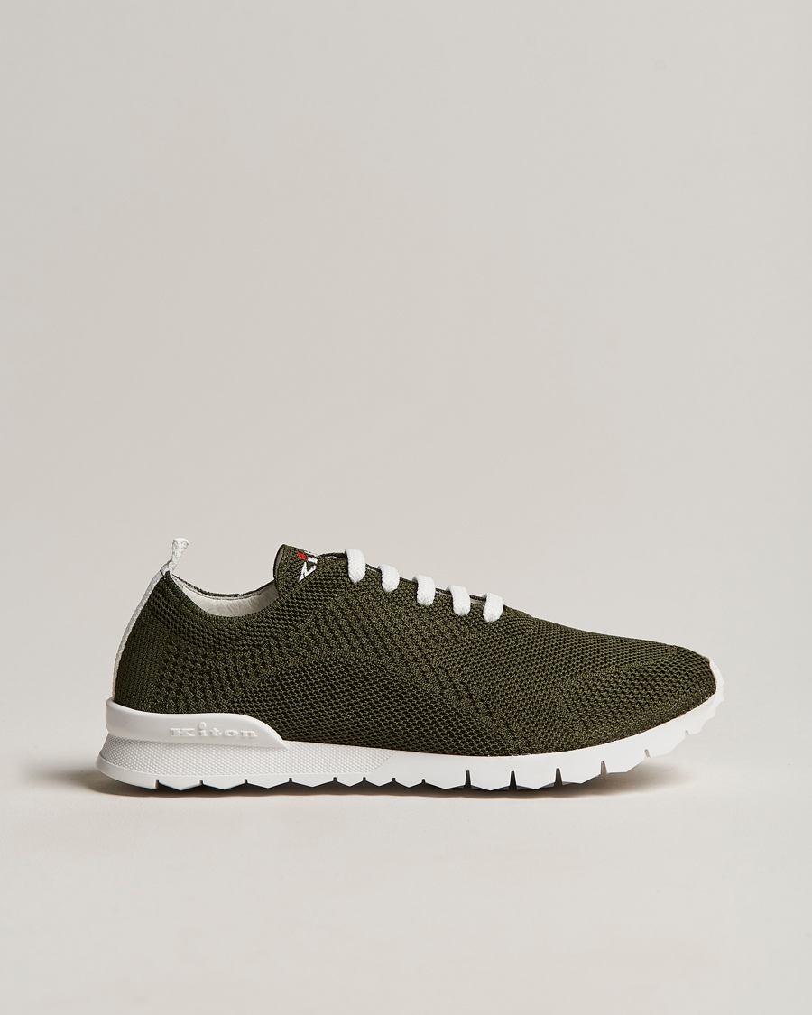 Heren | Kiton Mesh Running Sneakers Dark Olive | Kiton | Mesh Running Sneakers Dark Olive