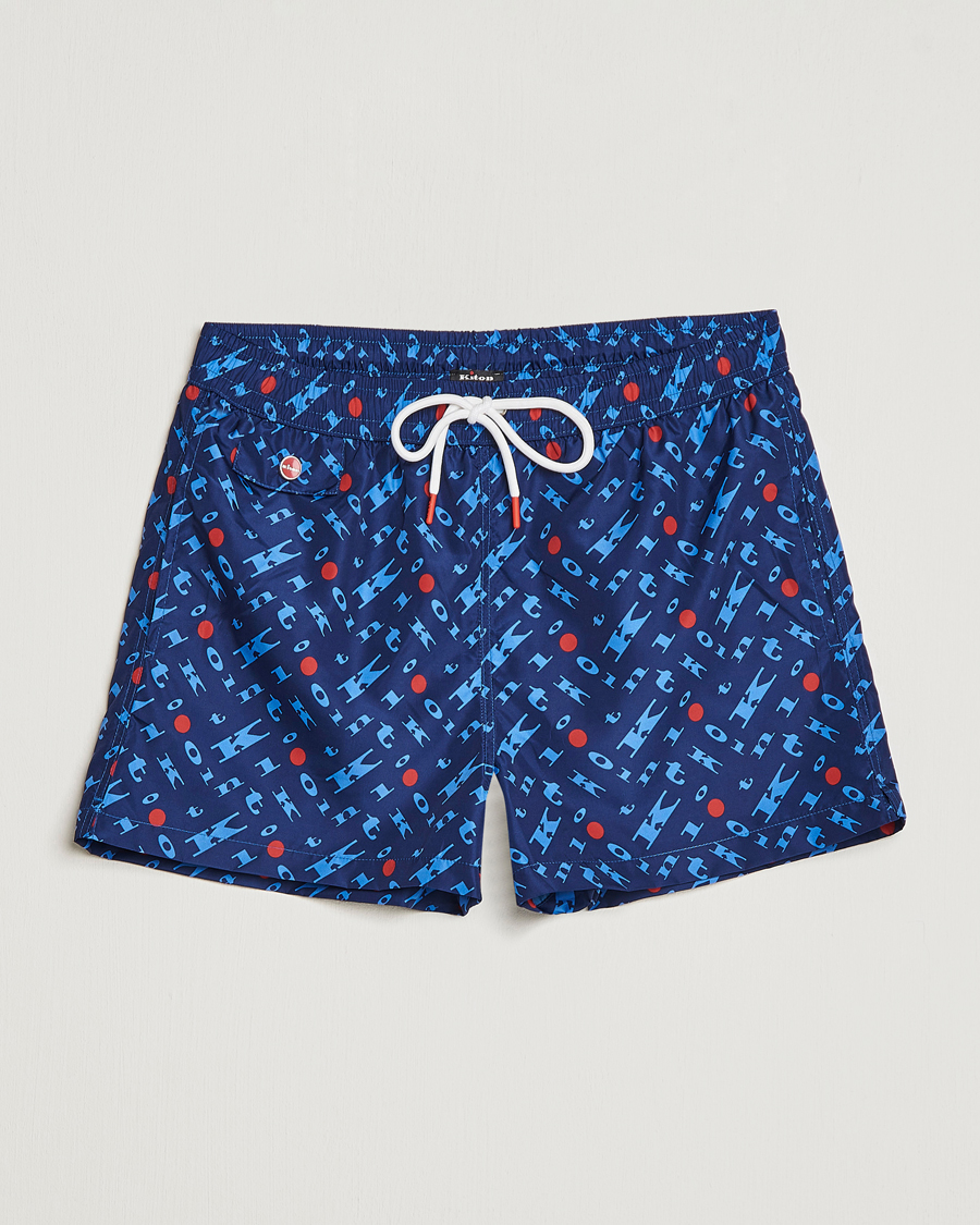 Heren | Zwembroek | Kiton | Printed Swim Trunks Navy