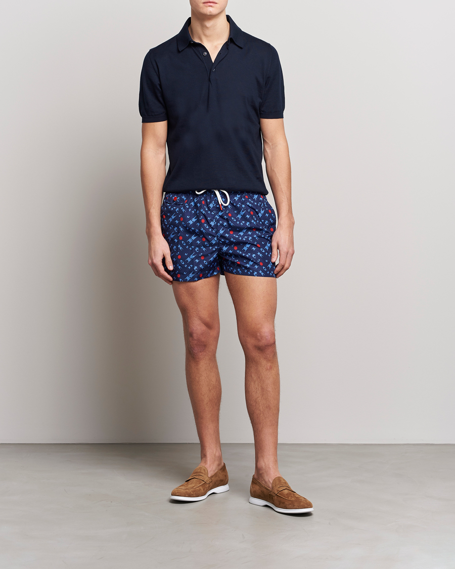 Heren | Zwembroek | Kiton | Printed Swim Trunks Navy
