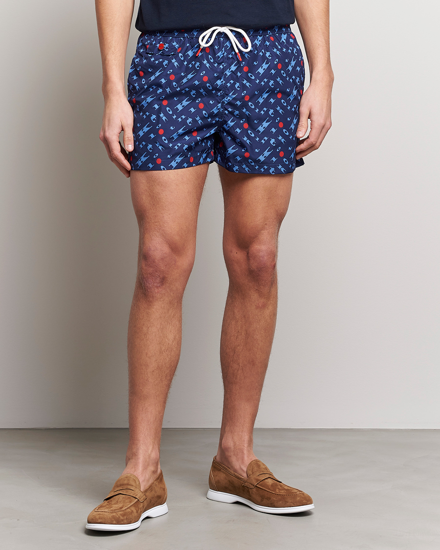 Heren | Zwembroek | Kiton | Printed Swim Trunks Navy