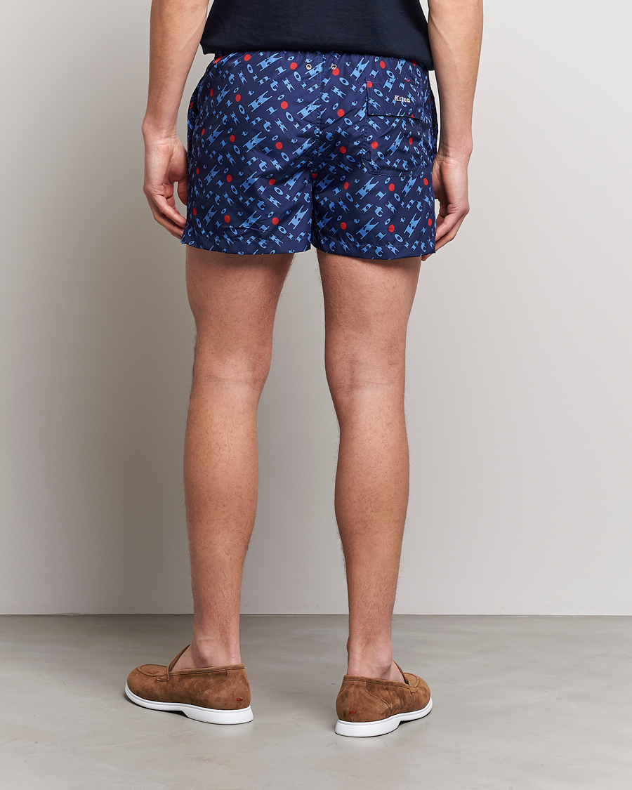 Heren | Zwembroek | Kiton | Printed Swim Trunks Navy