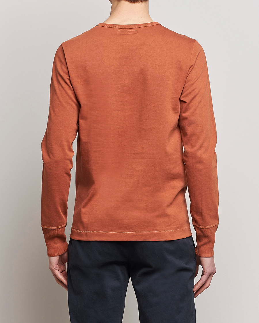 Heren | Truien | Merz b. Schwanen | Classic Organic Cotton Henley Sweater Sierra Red