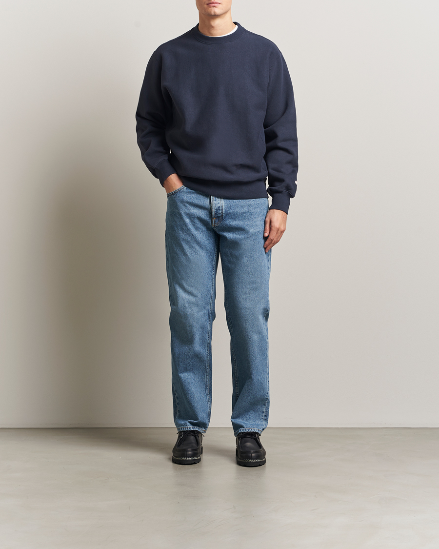 Heren | Truien | Nudie Jeans | Hasse Crew Neck Sweatshirt Navy