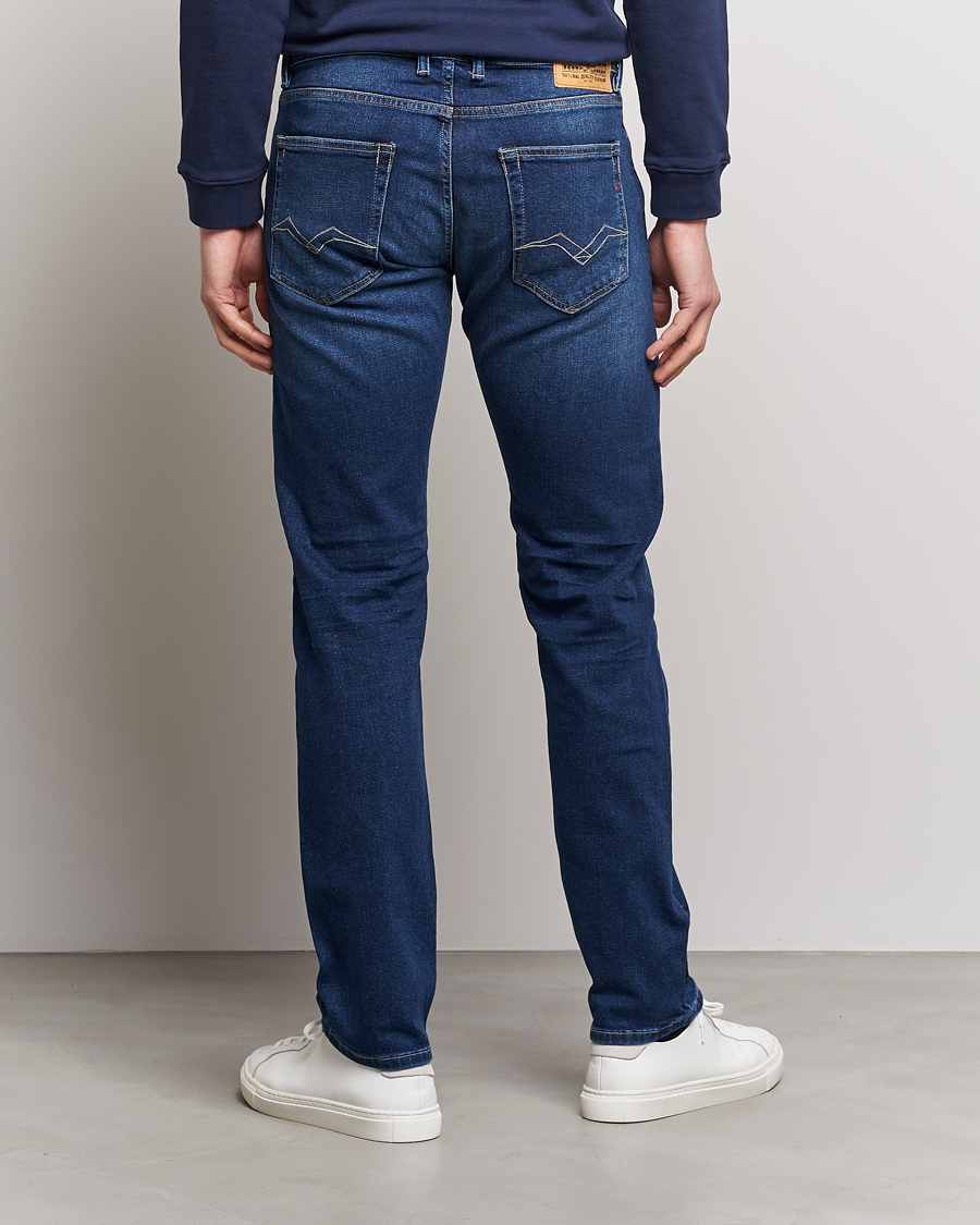 Heren | Jeans | Replay | Grover Straight Fit Stretch Jeans Dark Blue