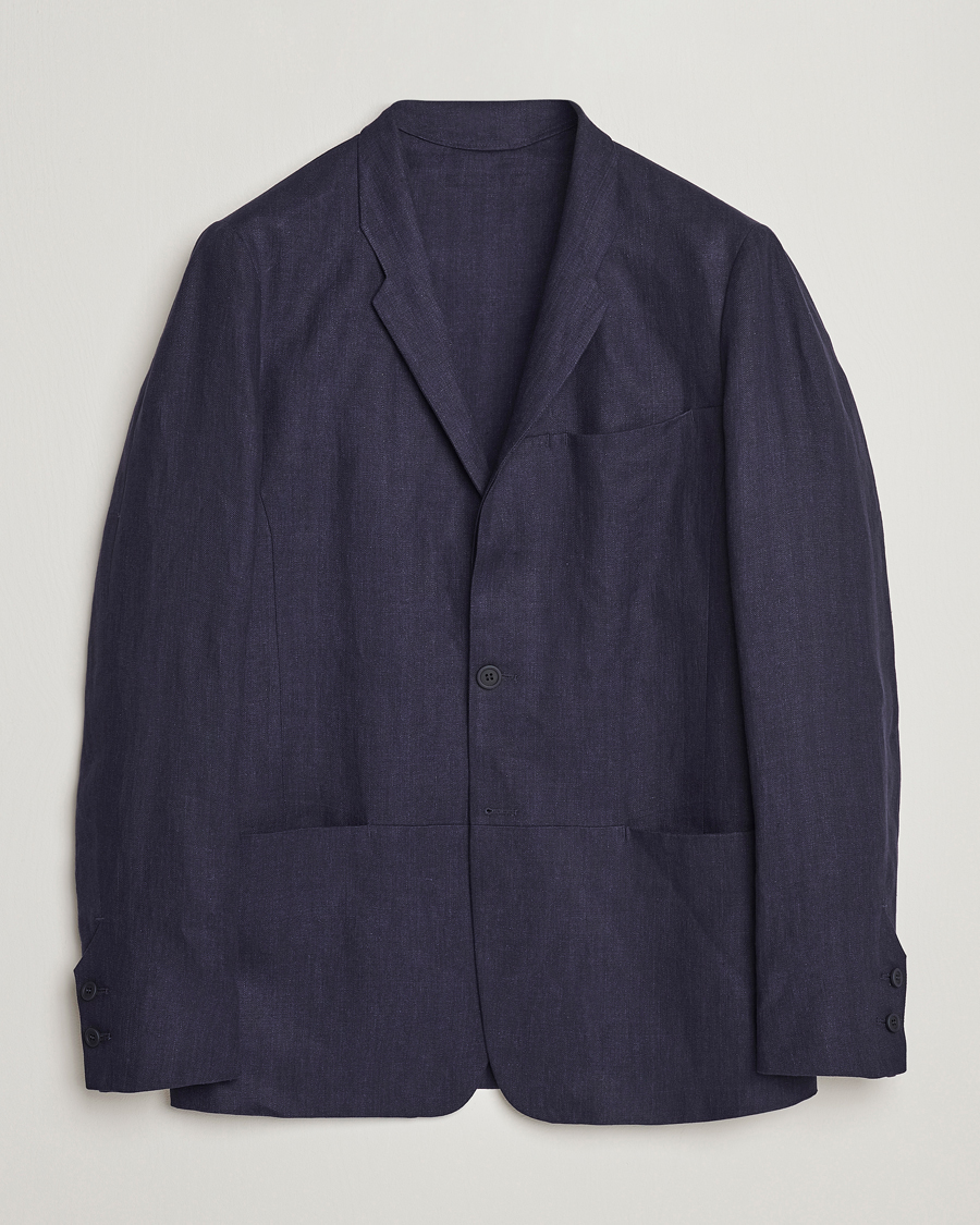 Heren | Blazers | SEASE | Elen Linen Blazer Navy