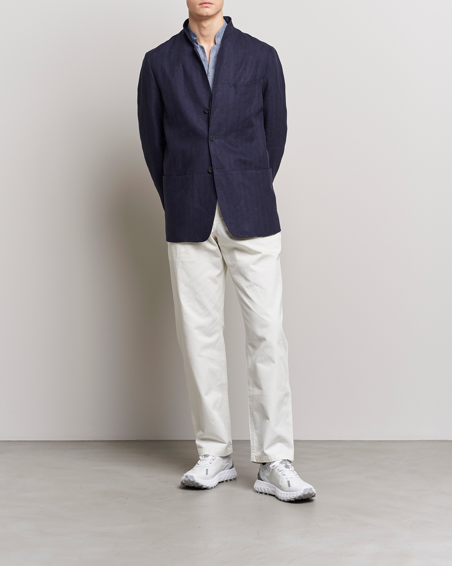 Heren | Blazers | SEASE | Elen Linen Blazer Navy