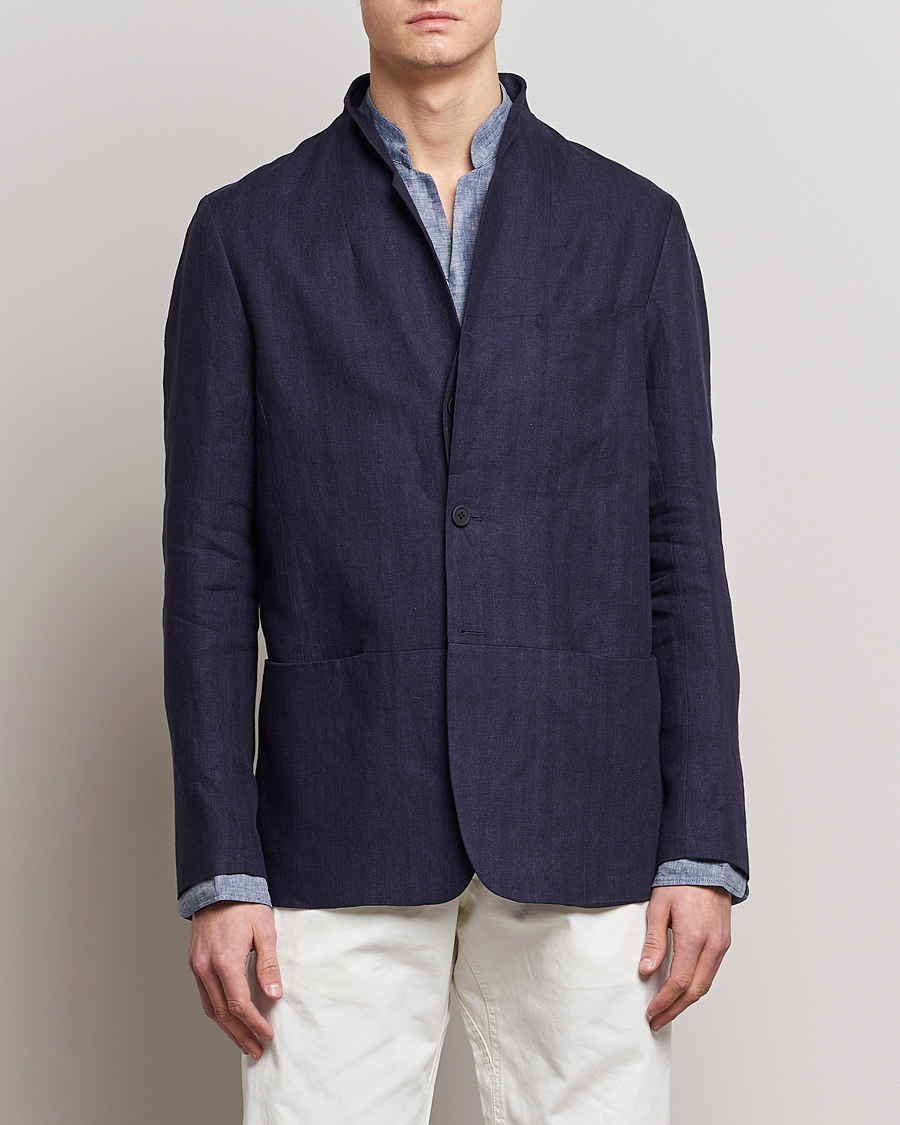 Heren | Blazers | SEASE | Elen Linen Blazer Navy