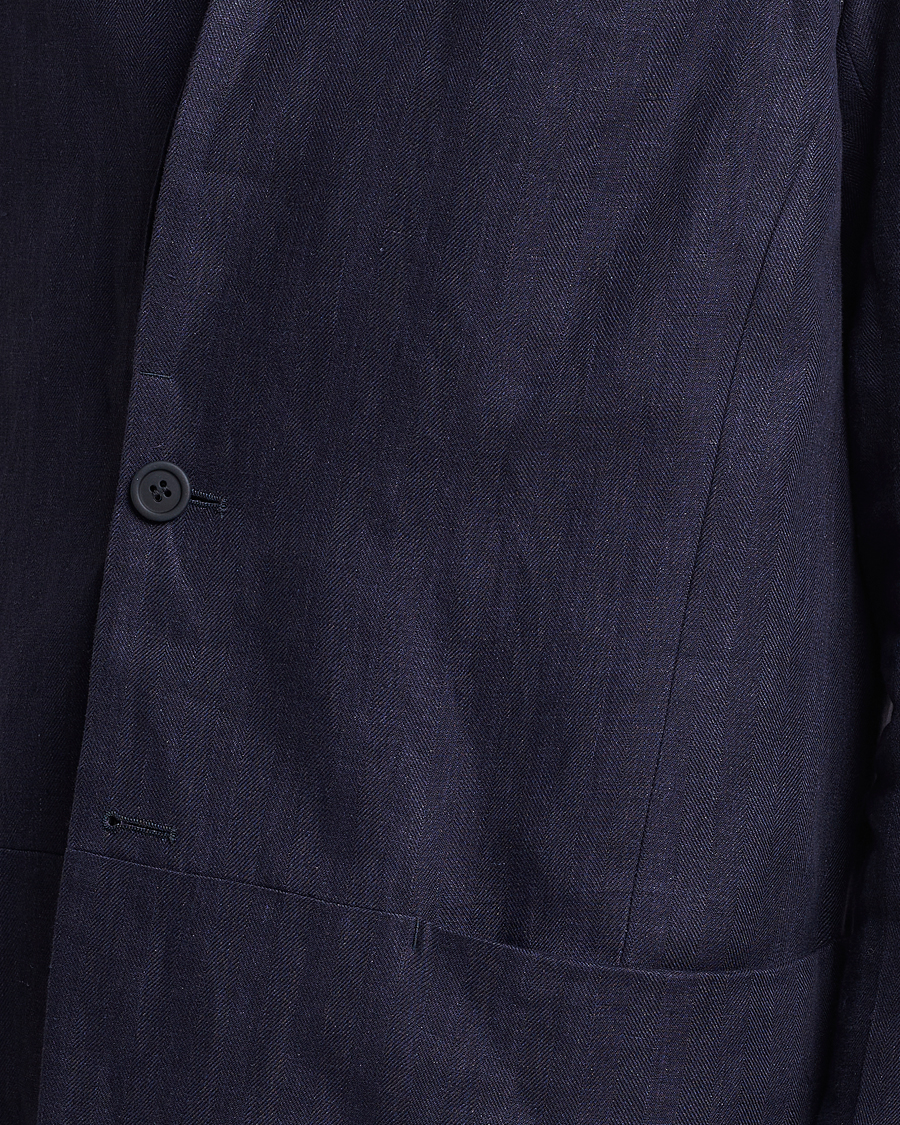 Heren | Blazers | SEASE | Elen Linen Blazer Navy