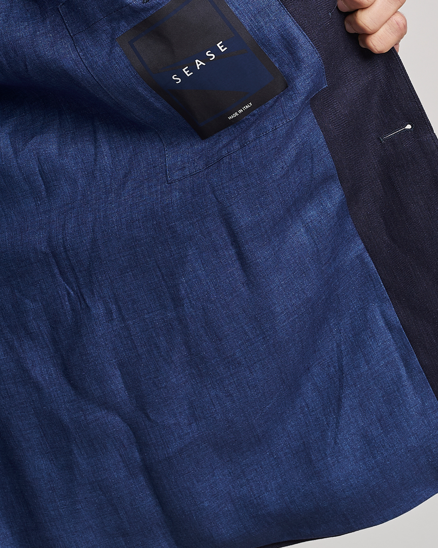Heren | Blazers | SEASE | Elen Linen Blazer Navy