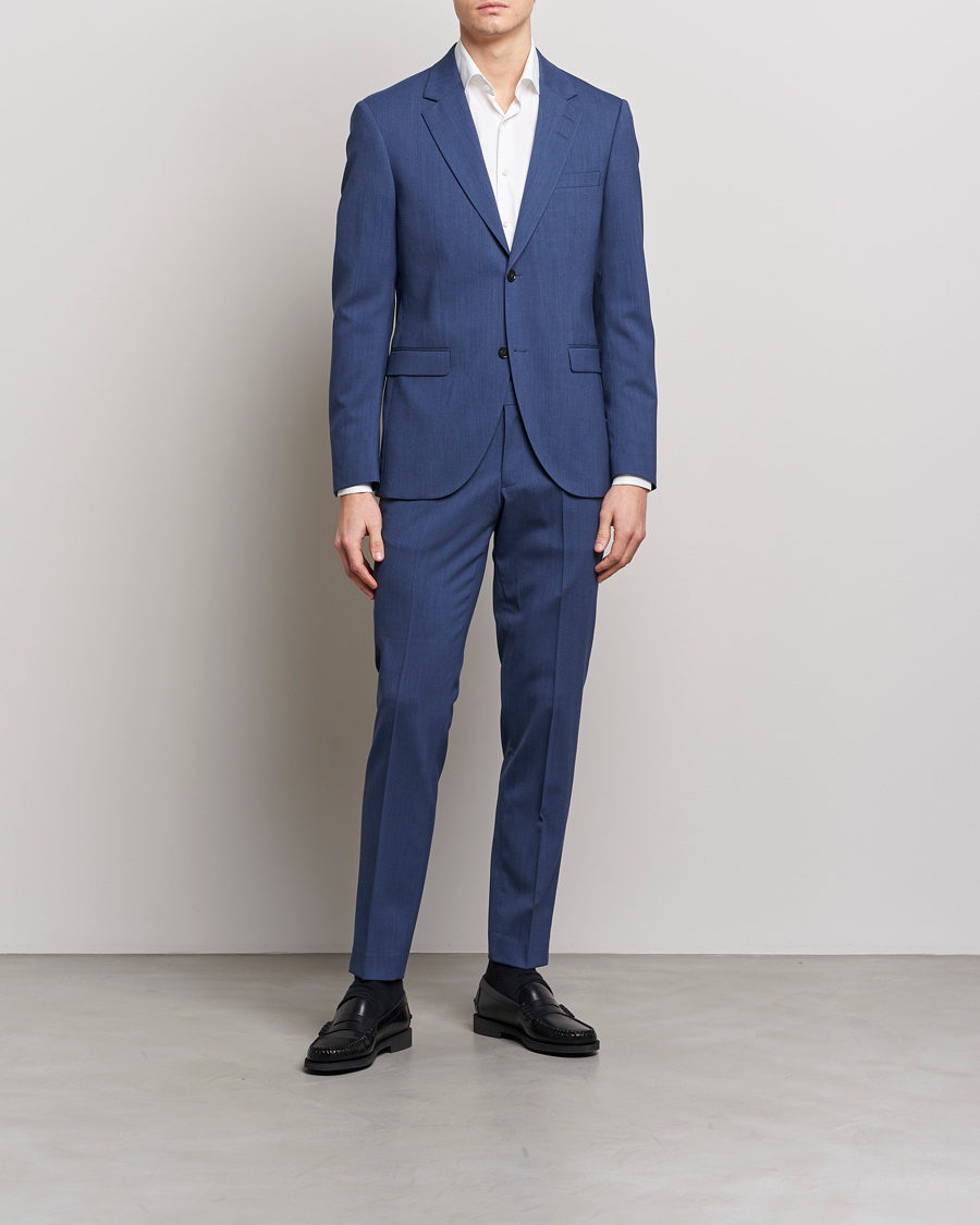 Heren | Broeken | Tiger of Sweden | Tordon Wool Trousers Garage Blue