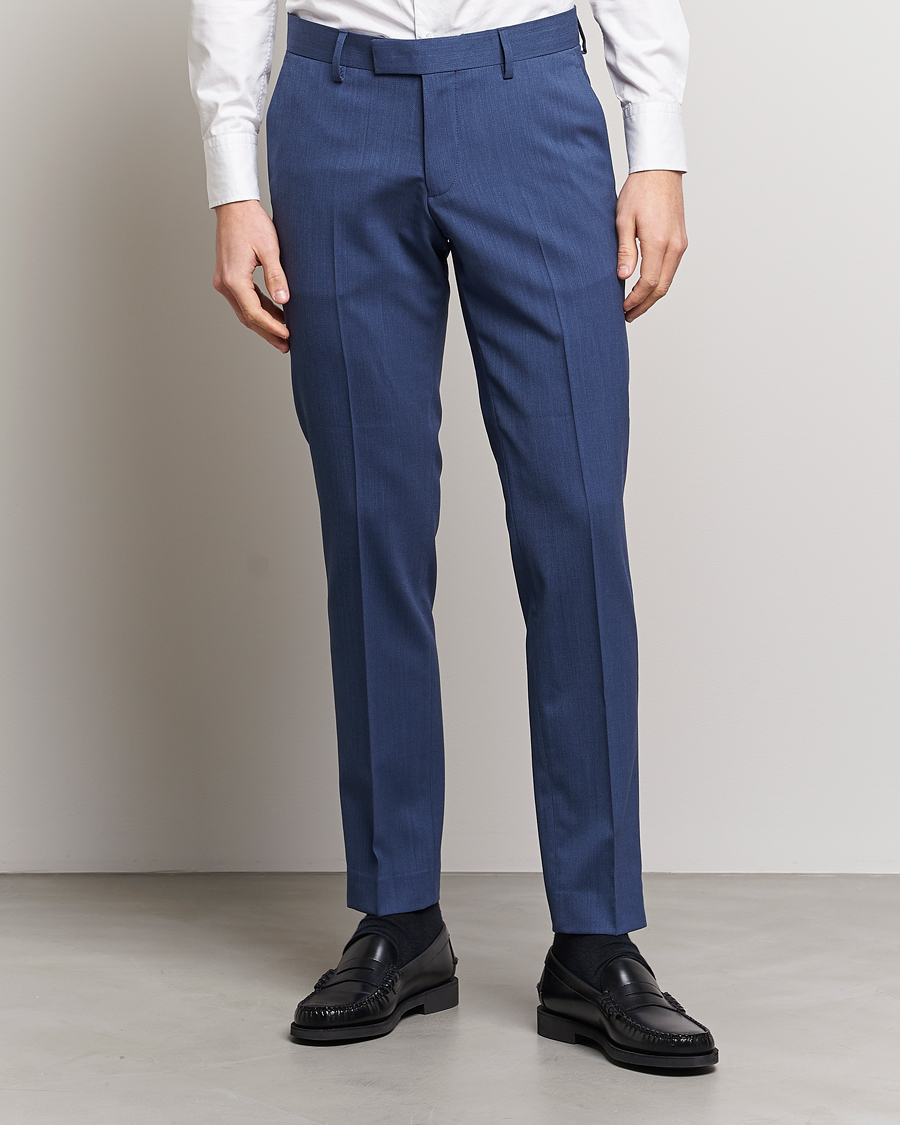 Heren | Broeken | Tiger of Sweden | Tordon Wool Trousers Garage Blue